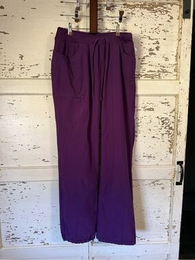 🍆 Purple Drawstring Cargo Scrub Pants size Medium Tall